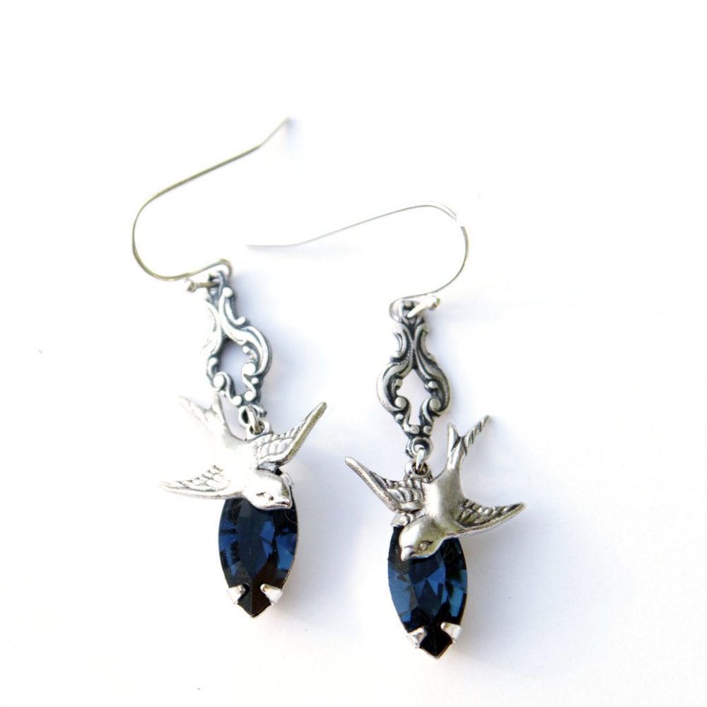 Ravenclaw Inspired Swarovski Crystal Earrings